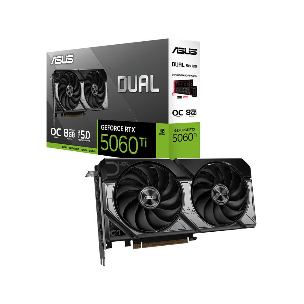【限定】ASUS GeForce RTX 5060 Ti O8G 特典付 ASUS DUAL GeForce RTX 5060 TI OC 8GB GDDR7 128Bit DLSS 4 Ekran