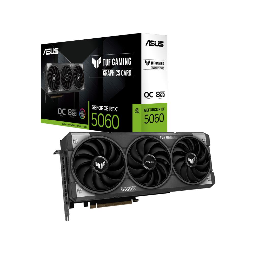 グラフィックボード・グラボ・ビデオカード ASUS GeForce RTX 5060 OC 8GB ASUS TUF GeForce RTX 5060 OC 8GB GDDR7 128Bit DLSS 4 Ekran Kartı