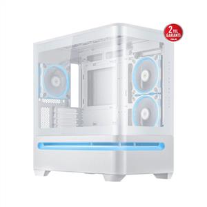 ASUS PRIME AP202 TG 3x120mm ARGB FANLI Micro ATX BEYAZ KASA