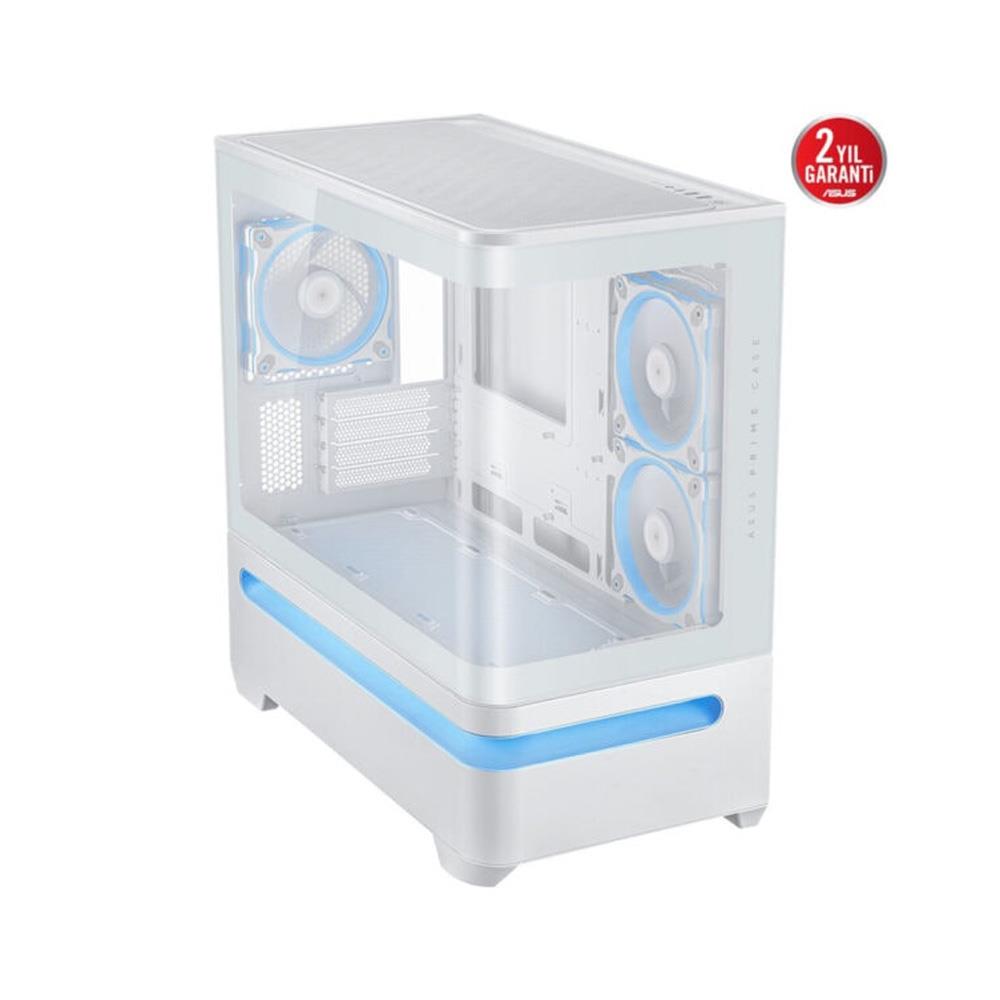 ASUS PRIME AP202 TG 3x120mm ARGB FANLI Micro ATX BEYAZ KASA