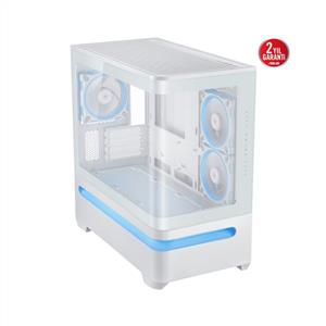 ASUS PRIME AP202 TG 3x120mm ARGB FANLI Micro ATX BEYAZ KASA
