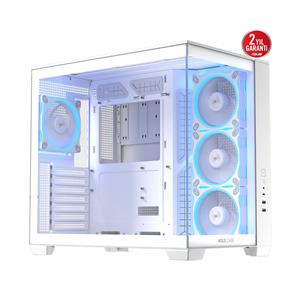 ASUS A32 PLUS TG ARGB BEYAZ 4x120mm ARGB FANLI ATX KASA