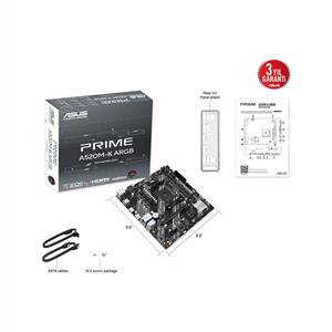 ASUS PRIME A520M-K ARGB A520 Soket AM4 AMD Ryzen DDR4 5100MHz (O.C.) M.2 Anakart