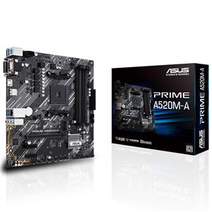 ASUS PRIME A520M-A A520 Soket AM4 AMD Ryzen DDR4 4800MHz (O.C.) M.2 Anakart
