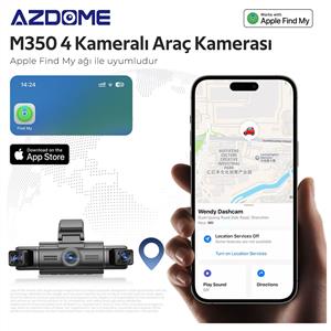 Azdome M350 4 Kameralı Araç İçi Kamera