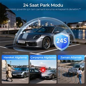 Azdome S50 4k Sim Kartlı & 2 Kameralı 4K Araç İçi Kamera(Obd Park Kiti)