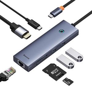 BASEUS Flite Series 7-Port HUB (Type-C to HDMI4K@60Hz*1+USB3.0*2) - Uzay Grisi