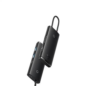 BASEUS Lite Series 6-Port Type-C HUB (Type-C to HDMI+USB3.0*2+PD+SD/TF) - Siyah