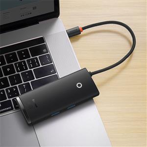 BASEUS Lite Series 6-Port Type-C HUB (Type-C to HDMI+USB3.0*2+PD+SD/TF) - Siyah