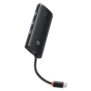 BASEUS Lite Series 5-Port Type-C HUB (Type-C to HDMI+USB3.0*3+PD) - Siyah