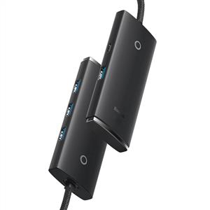Baseus Lite 4 in 1 Multifonksiyonal USB-A Hub Dock Station - Siyah