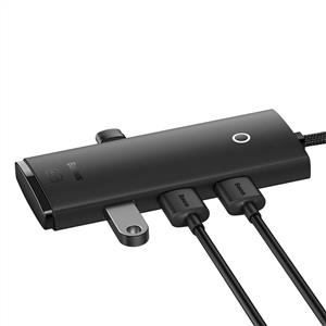 Baseus Lite 4 in 1 Multifonksiyonal USB-A Hub Dock Station - Siyah