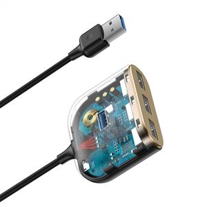 Baseus Square Round 4in1 Hub ( 1xUSB 3.0 + 3xUSB 2.0 ) - Siyah
