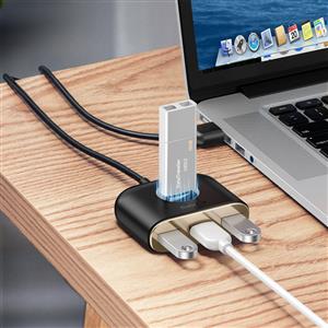 Baseus Square Round 4in1 Hub ( 1xUSB 3.0 + 3xUSB 2.0 ) - Siyah