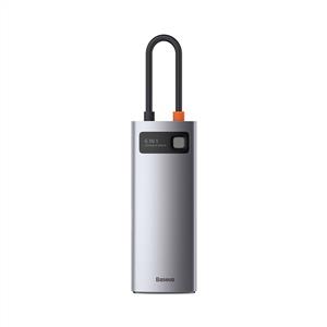 BASEUS Metal Gleam 6 in 1 Multifonksiyonal Type-C Hub Dock Station - Gri