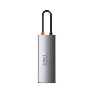 BASEUS Metal Gleam 6 in 1 Multifonksiyonal Type-C Hub Dock Station - Gri