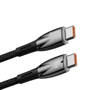 Baseus Glimmer 100W Type-C to Type-C Kablo 2m - Siyah