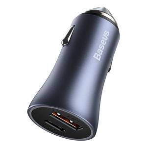 Baseus Golden Connector Pro U+C 40W Araç Şarjı - Koyu Gri