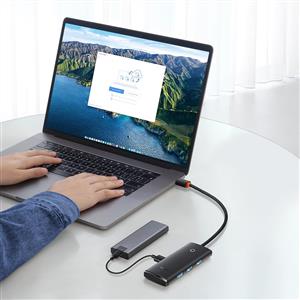 Baseus Lite 4 in 1 Multifonksiyonal USB-A Hub Dock Station 25cm - Siyah