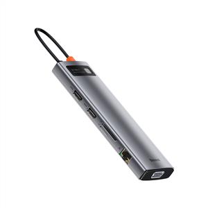 BASEUS Metal Gleam Series 11-in-1 Multifonksiyonel Type-C HUB - Uzay Grisi