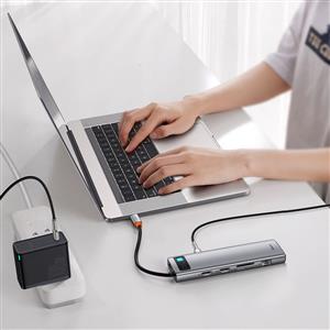 BASEUS Metal Gleam Series 11-in-1 Multifonksiyonel Type-C HUB - Uzay Grisi