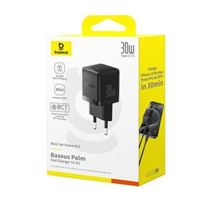 BASEUS Gan3 Fast Charger PD 30W Hızlı Şarj Adaptörü - Siyah