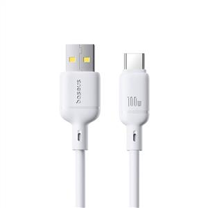 BASEUS Silky Series USB to Type-C 100W Hızlı Şarj Kablosu 1m - Beyaz