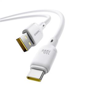 BASEUS Silky Series USB to Type-C 100W Hızlı Şarj Kablosu 1m - Beyaz