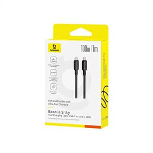 BASEUS Silky Series Type-C to Type-C 100W Hızlı Şarj Kablosu 2m - Siyah