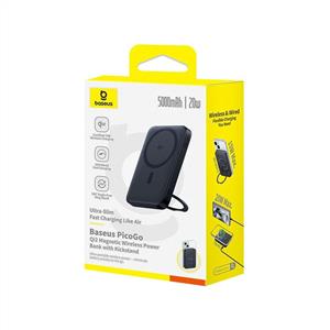 BASEUS 5000mAh 20W PicoGo Qi2 Magnetic Powerbank - Siyah