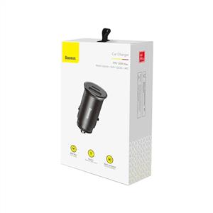 BASEUS 30W Circular Metal Usb-A+ Usb-C Araç Hızlı Şarj Cihazı - Siyah