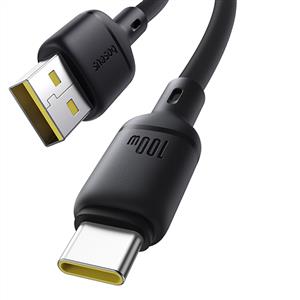 Baseus Silky 3A 2M A-C Hızlı Data Şarj Kablosu - Siyah
