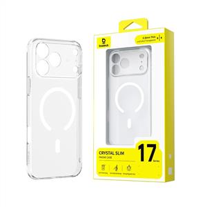 Baseus Crystal İnce Manyetik Lens Korumalı iPhone 17 Pro Max Telefon Kılıfı - Şeffaf