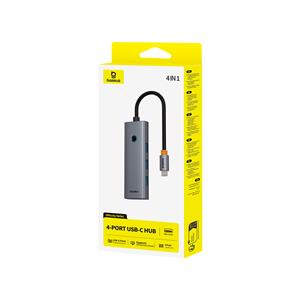 Baseus USB-C to USB-A 4-Port HUB - Uzay Grisi