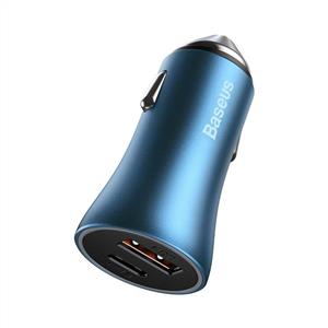 Baseus Golden 60w Araç Şarj Cihazı USB-A + USB-C - Mavi