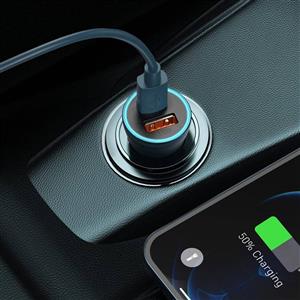 Baseus Golden 60w Araç Şarj Cihazı USB-A + USB-C - Mavi