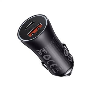 Baseus Golden 60w Araç Şarj Cihazı USB-A + USB-C - Gri