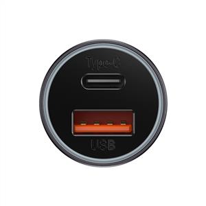 Baseus Golden 60w Araç Şarj Cihazı USB-A + USB-C - Gri