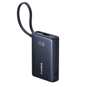 Baseus PicoGo Dijital Göstergeli Kablolu Powerbank 45W 10.000 mAh - Siyah