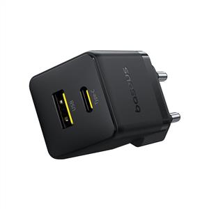 Baseus USB+C 20W Palm Hızlı Ev Şarj Adaptörü - Siyah