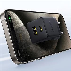 Baseus USB+C 20W Palm Hızlı Ev Şarj Adaptörü - Siyah