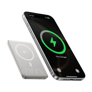Baseus PicoGo AM41 Ultra Slim Qi2 Magsafe Kablosuz 10.000 mAh 27W Power Bank – Titanyum