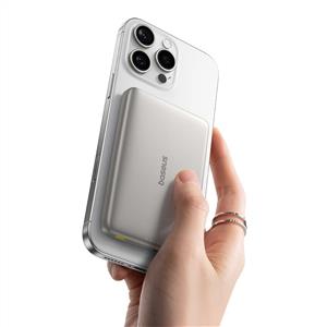 Baseus PicoGo AM41 Ultra Slim Qi2 Magsafe Kablosuz 10.000 mAh 27W Power Bank – Titanyum