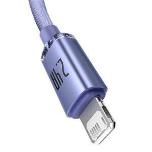 Baseus Crystal 2.4A USB-A to Lightning 1.2m Kablo - Mor