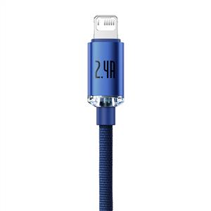 Baseus Crystal Shine 2.4A Usb-A to Lightning Şarj Kablosu 1,2m - Mavi