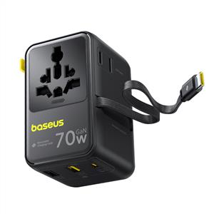 Baseus EnerCore CG11 Kablolu Evrensel Seyahat Adaptörü 2AC+2U+2C 70W - Siyah