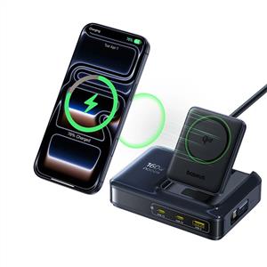 Baseus Nomos NH21 Kablolu 5-in-1 Masaüstü Şarj Cihazı 3C+U 160W - Siyah
