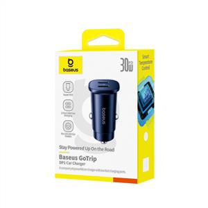 Baseus GoTrip DP1 USB-C+ USB-C 30W Araç Şarj Cihazı - Siyah