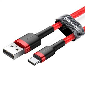 Baseus Cafule Usb-A to Usb-C 3A Hızlı Şarj Kablo 2m - Kırmızı