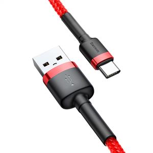 Baseus Cafule Usb-A to Usb-C 3A Hızlı Şarj Kablo 2m - Kırmızı